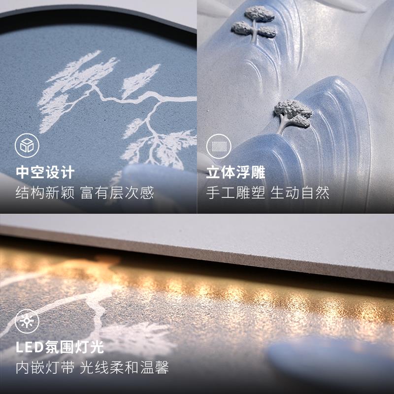 福雕玄关高档镜子画轻奢风暗藏式穿衣镜装饰画浮雕隐形推拉全身镜