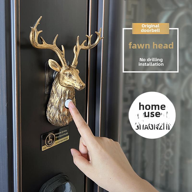 鹿头马头门铃无线家用电池远距离智能防水户外别墅遥控数字寻呼机