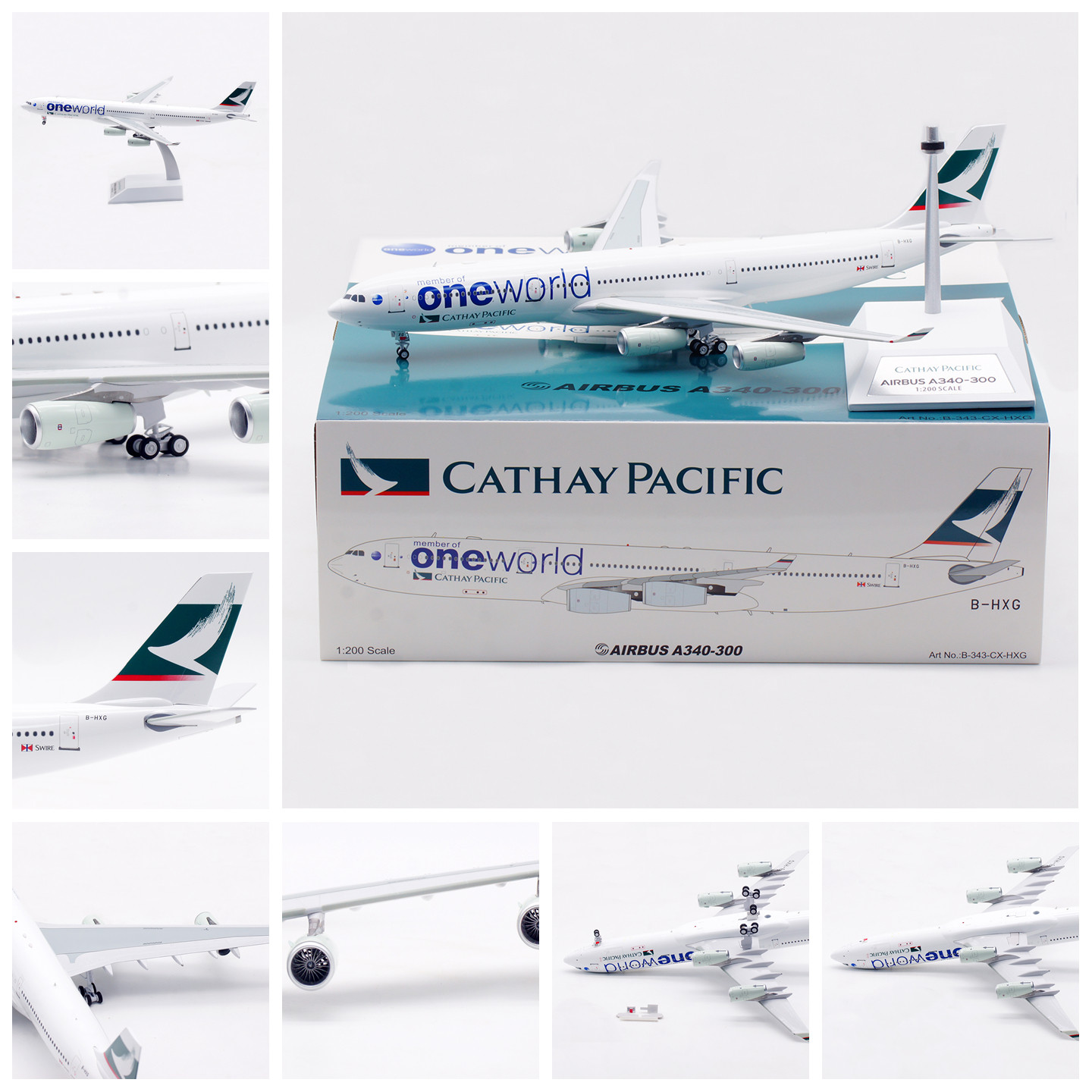 B-Models国泰航空空客A340-300 B-HXG 寰宇一家合金飞机模型1/200