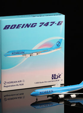 HX Models 大韩航空波音B747-8i HL7638 新涂装合金飞机模型1/400