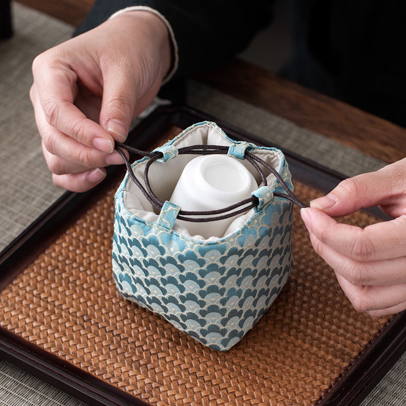 茶具收纳袋便携收纳包品茗杯主人杯袋茶杯套户外旅行布袋小布包