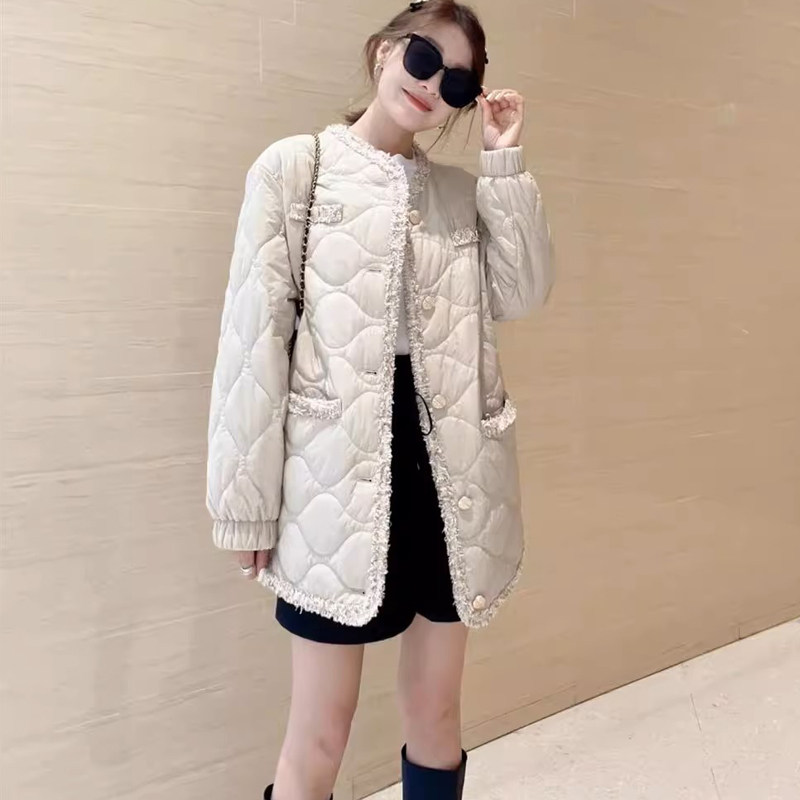 阿玛施女装2025秋冬季新款气质小香风保暖新雪丽棉衣棉服外套女