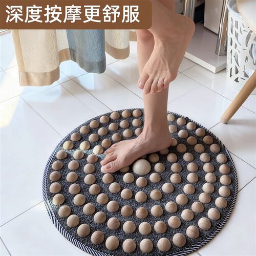 实木指压板超慢跑专用中医通经络足底按摩垫实心木质踩脚底按摩器