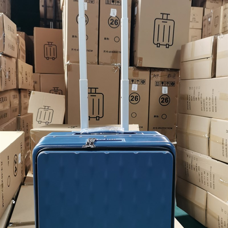 前开口商务登机箱18寸行李箱20寸PC海关锁密码箱侧开盖拉箱拉杆箱
