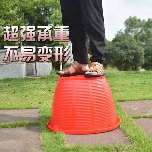塑料加厚农用熟胶箩筐挑担粮食圆形箩篼装水果大小号西瓜筐喜事筐