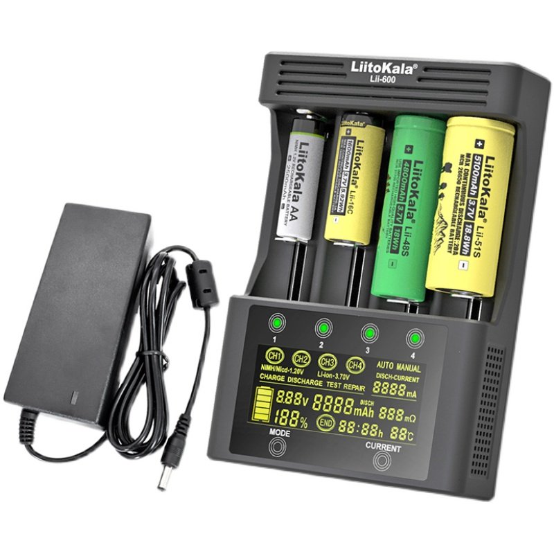 Lii-600智能充电器3A快充容量测试18650 26650 21700锂电池5号7号