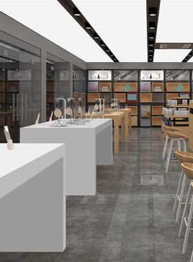产品柜木质品鉴台电脑摆设桌白色烤漆手机体验台展示桌营业厅新款