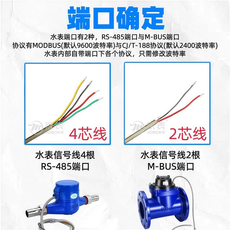 智能远传水表光电直读有线无线RS-485通讯Modbus协议电子远程抄表