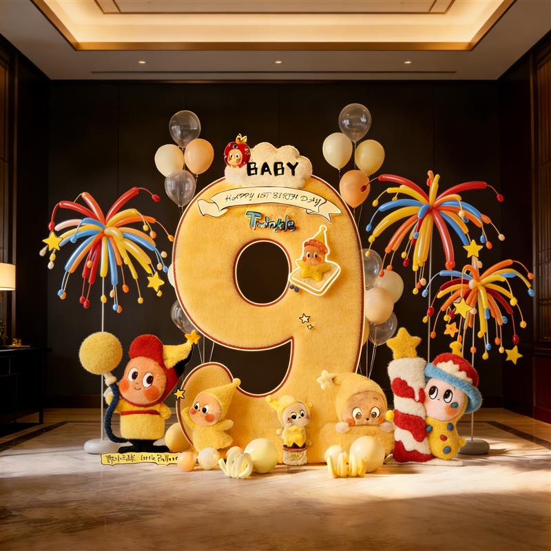 星星人主题7岁生日布置场景装饰宝宝派对气球kt板套装仪式感女孩8