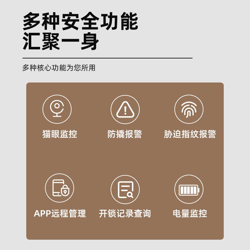 智能锁入户门带监控远程可视录像机械密码锁家用防盗门指纹锁一体