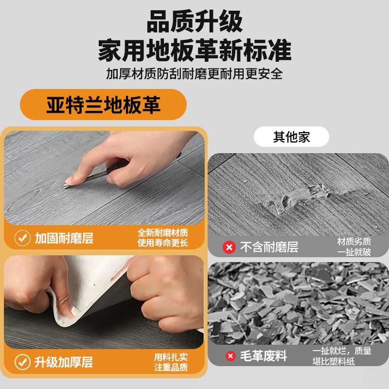 地板革家用水泥地直接铺pvc自粘砖地贴纸加厚耐磨防水地毯胶垫1