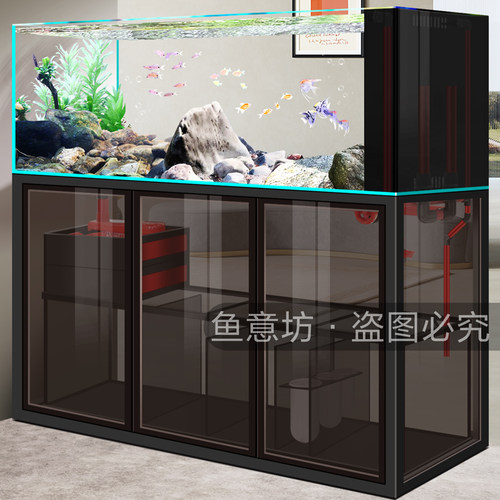 溪流缸客厅小型家用鱼缸生态造景水草缸免换水底滤水族箱乌龟专用