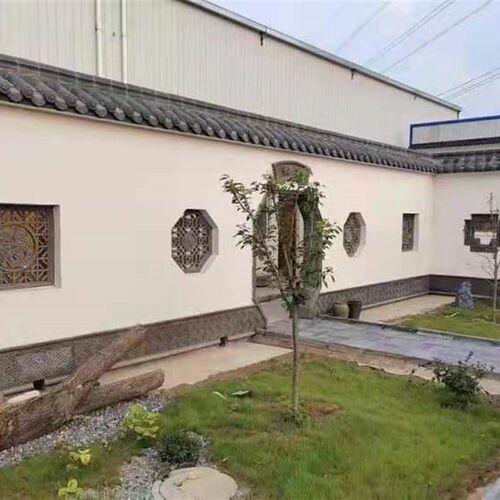 仿古水泥窗花镂空花窗砖雕长方形透窗圆形花格窗中式庭院围墙装饰