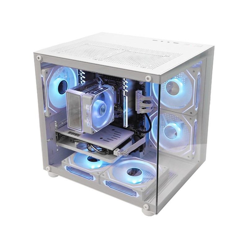 至强E5-2666v3主机RX580性价比DIY手提箱电脑上网办公3A单机游戏
