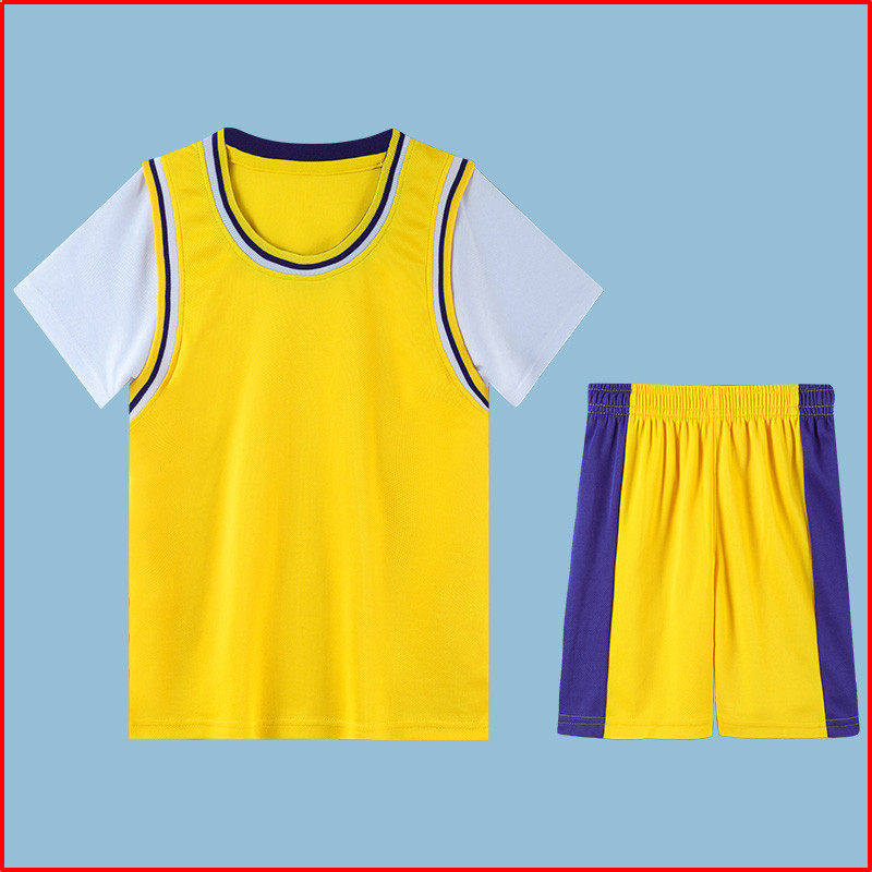 假两件新款2026球服宝宝幼儿短袖篮球服套装儿童表演演出球衣定制