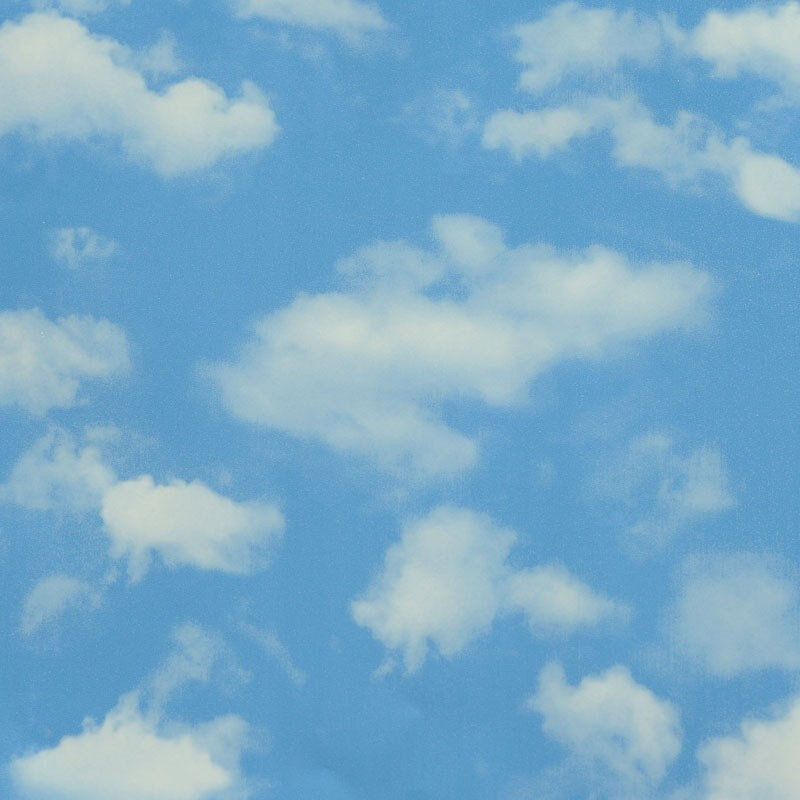 蓝色天空壁纸 蓝天白云 简约儿童房卧室客厅背景墙纸 壁纸