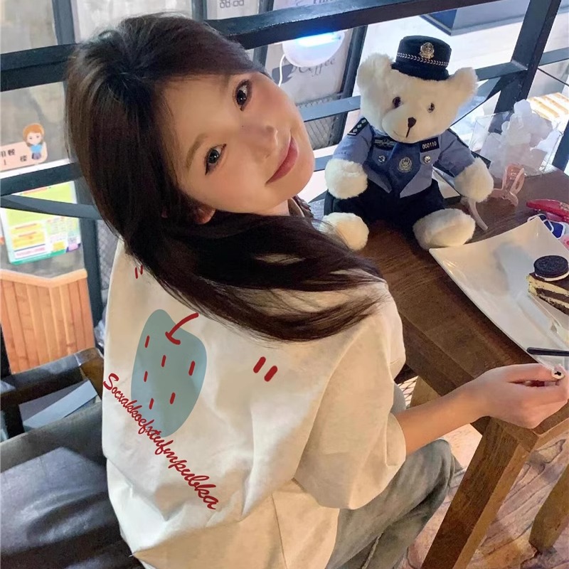 2025新款爆款夏季纯棉正肩设计感小众美式宽松短袖t恤女半袖上衣
