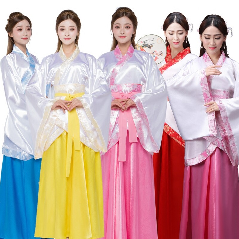 汉服女演出服学生古装毕业成人礼曲裾嫦娥仙女舞蹈服襦裙戏曲服装