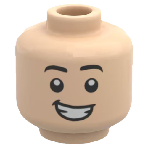 兼容乐高积木人仔头部表情脸3626pb2609肉色黄色国产UV印刷配件
