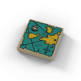 兼容乐高地图2x2光面板3068积木印刷件3068bpb0929配件骷髅图案12