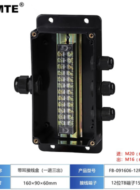 定制户外塑料防水接线盒端子 黑色ABFS分线监控设备密封埋地按钮