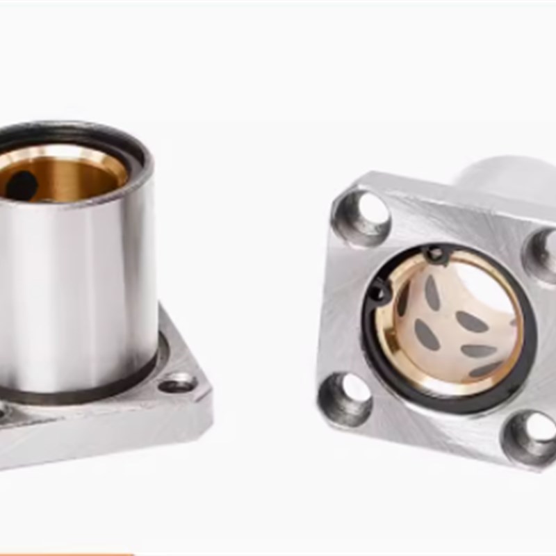 方法兰石墨铜套外钢内铜无油衬套LMK8 10 12 16 20 25 30 35 40UU