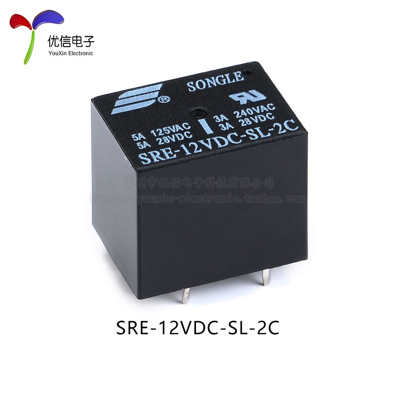 松乐继电器 SRE-05V 12V 24VDC-SL-2C 8脚 3A 4137继电器