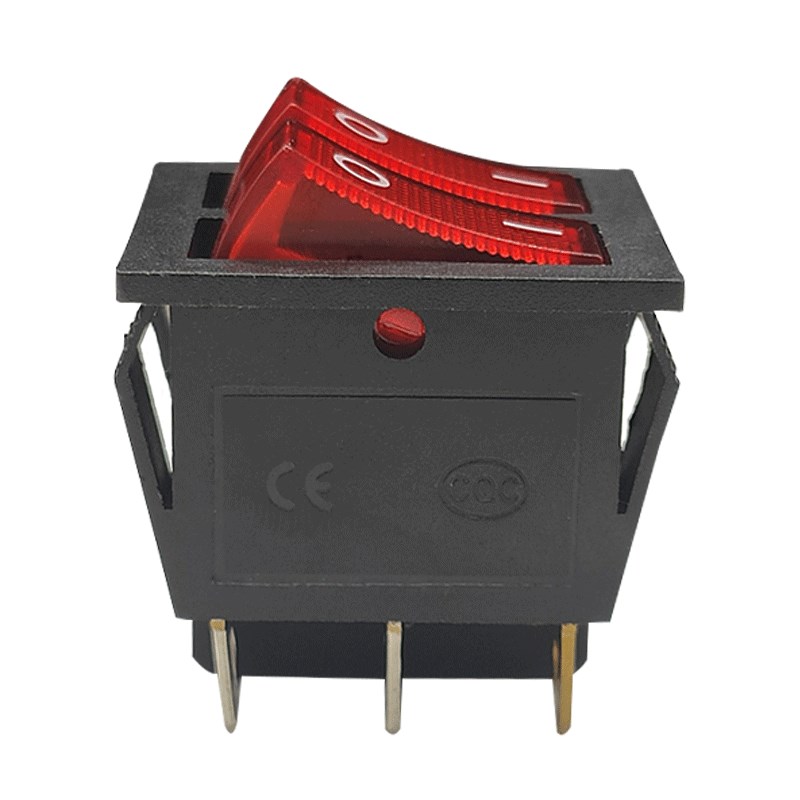 KCD4船型开关 电源开关4脚2档带灯开关  6脚2档/3档开关 25X32MM