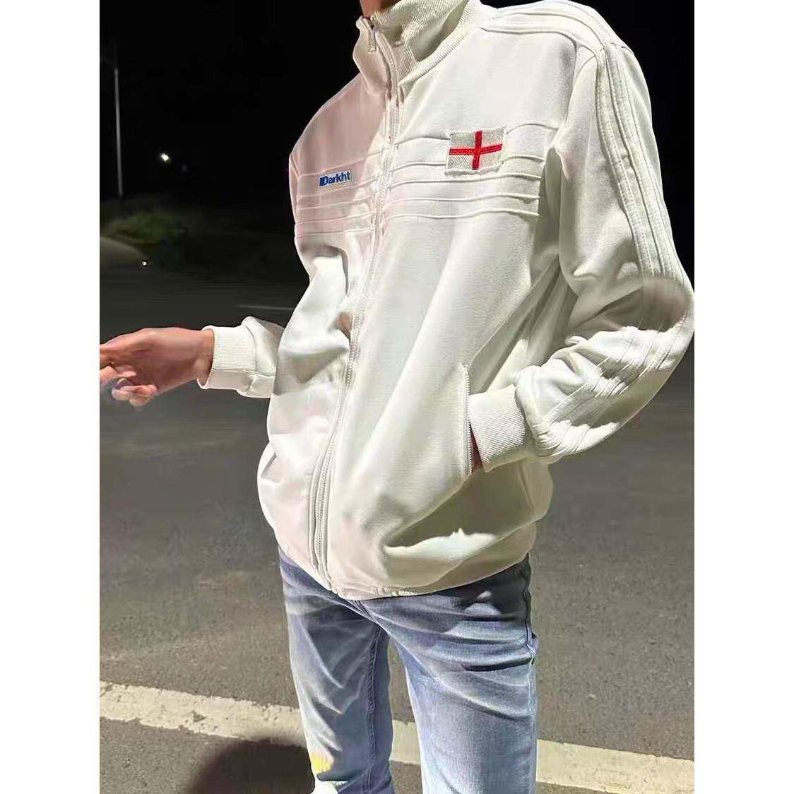 美式复古英格兰立领卫衣外套男女潮牌休闲训练服开衫夹克