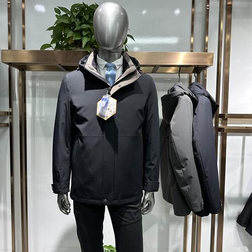 新款男士鹅绒羽绒服 加厚连帽内胆连袖均可脱卸商务休闲时尚3色