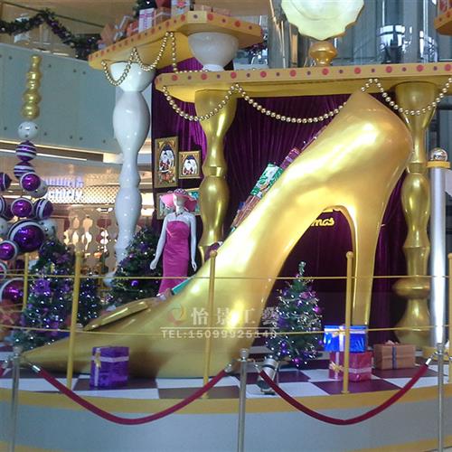 皮鞋子造型摆件玻璃钢彩色高跟鞋模型雕塑商场鞋店橱窗美陈摆件