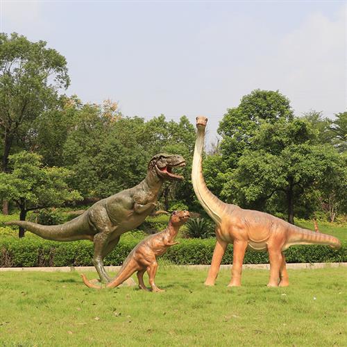 户外公园林仿真大型霸王龙模型恐龙雕塑玻璃钢摆件商场游乐场装饰