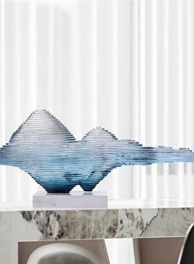 酒店大堂售楼处雕塑透明树脂摆件家居饰品客厅玄关电视柜软装饰品