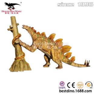 机械电动恐龙展示厅仿真古生物模型剑龙推树仿真恐龙模型制作.