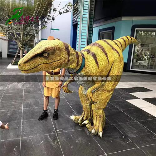 定制仿真恐龙表演衣服迅猛龙皮套景区舞台影视表演道具引流