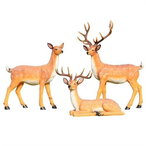 玻璃钢大型仿真动物梅花鹿雕塑户外园林景观组合花园草坪装饰摆件