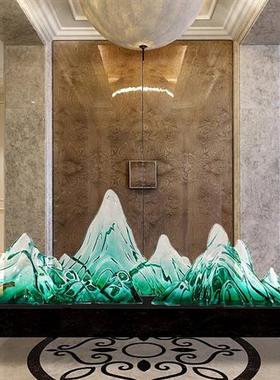 现代创意透明假山摆件树脂雕塑酒店售楼处大厅别墅玄关装饰工艺品