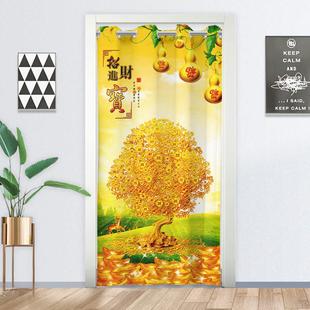 免打孔中国风卧室门帘卫生间厨房挂帘窗帘子试衣间遮挡帘隔断帘