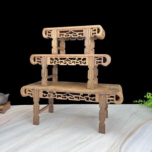 鸡翅木圆头条案模型桌面神台明清小供桌中式书桌实木翘头琴桌摆件