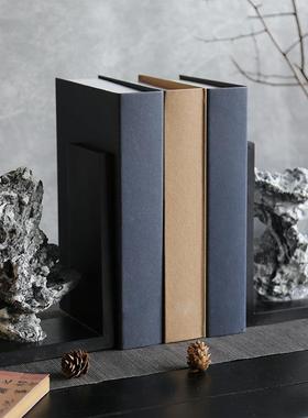 新中式水墨太湖石摆件书挡书立石头样板间书房电视柜假山软装饰品