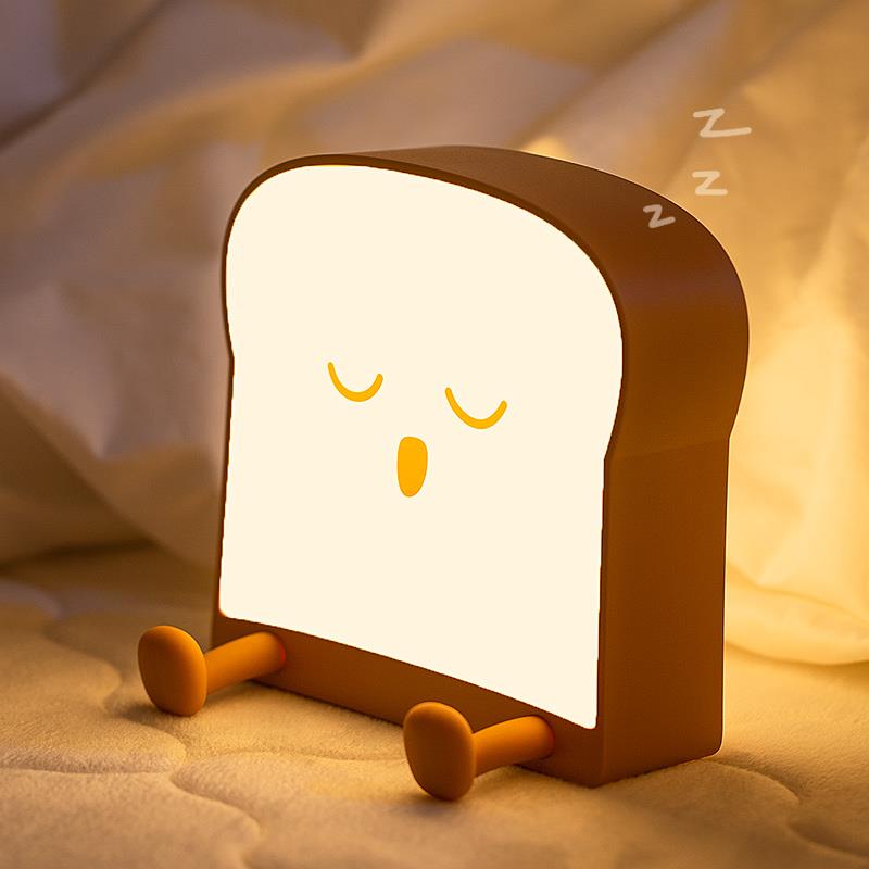 吐司面包小夜灯婴儿宝宝哺乳夜光护眼睡眠喂奶充电宿舍创意拍拍