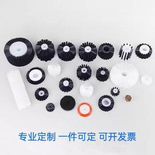 工业毛刷辊滚筒刷清洗除尘抛光尼龙丝刷钢丝圆柱型毛刷