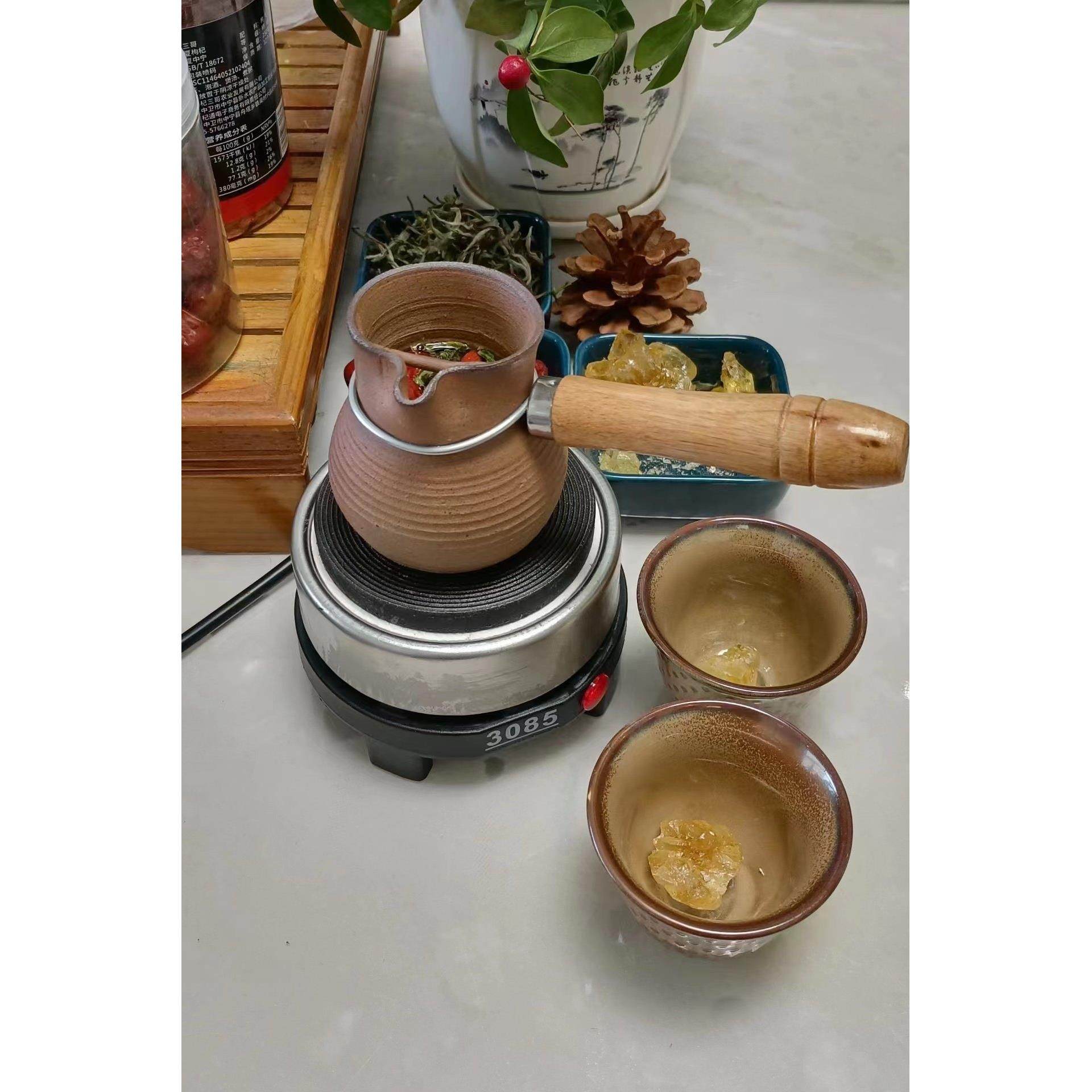 网红罐罐茶煮茶电炉有开关可烤枣配手工无釉陶罐有过滤带杯子整套,餐饮具,煮茶炉,淘宝优惠券,粉丝福利购,淘宝优惠卷