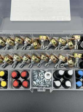 20PCS WH148电位器开关带旋钮帽盒装单联15MM B5K/20K/50K/100K
