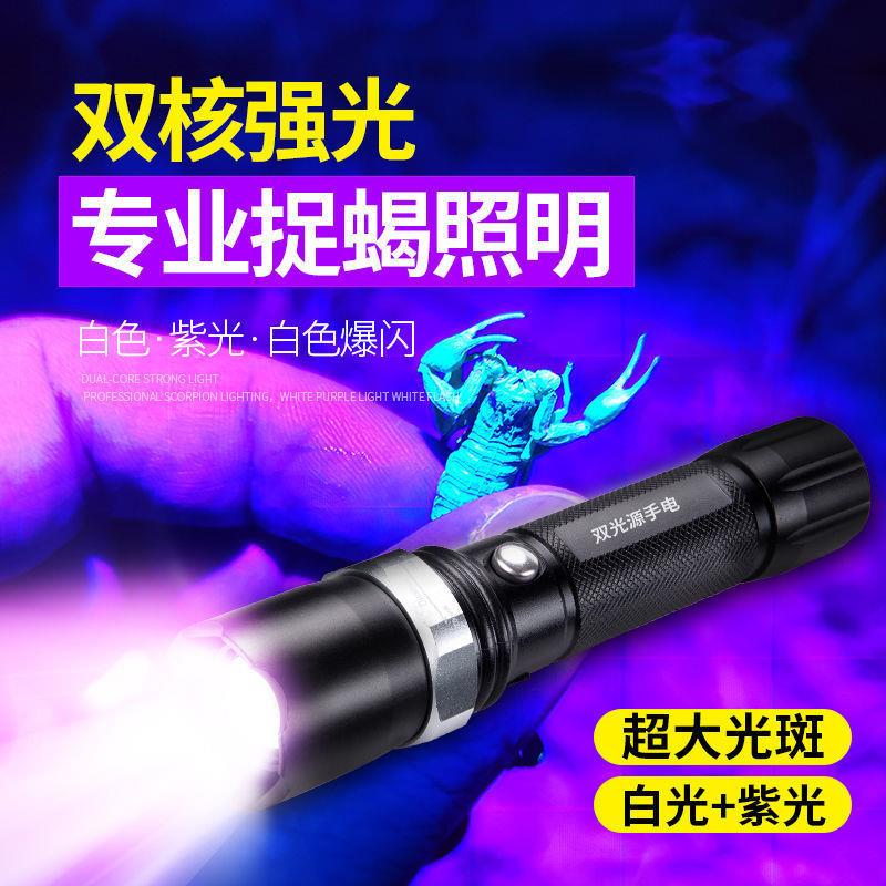 蝎子灯充电手提手电筒超亮户外照抓捉蝎子强光紫光专用灯豆虫