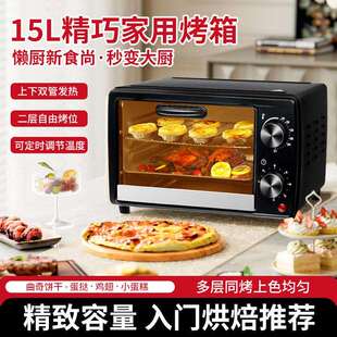 oven外贸跨境15L电烤箱家用迷你智能一体机双层多功能烘焙机烤箱