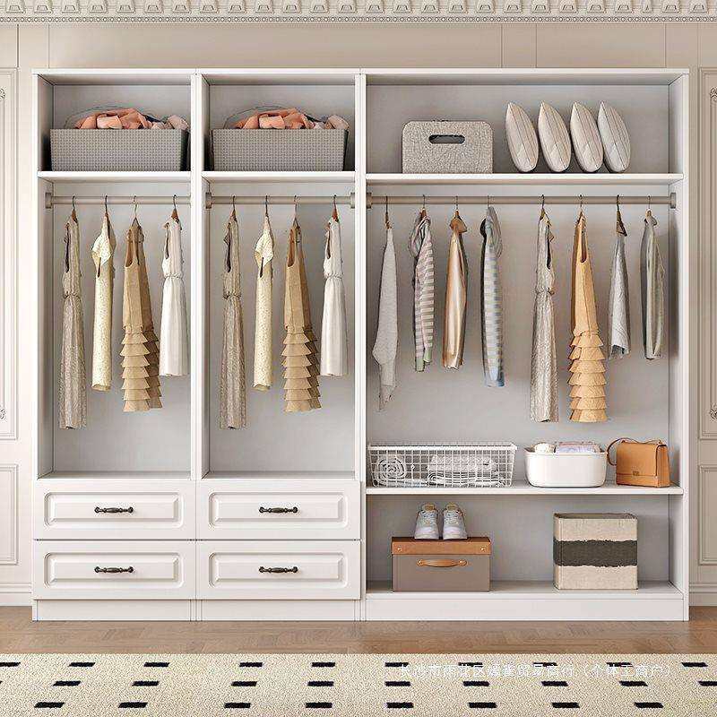 欧式单门衣柜实木家用出租房卧室收纳整理组合儿童简易衣橱储物柜