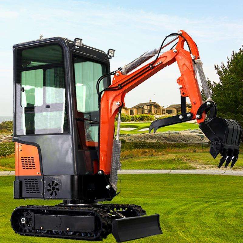 跨境商品1吨履带挖掘机 豪华驾驶室多用小挖机EPA认证汽油动力