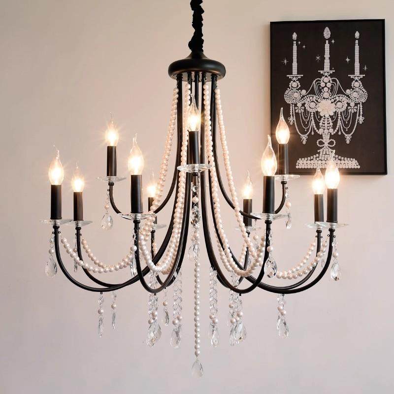 法式客厅吊灯主灯复古中古珍珠餐厅卧室灯衣帽间美式蜡烛灯高级感,金属材料及制品,金属加工件/五金加工件,淘宝优惠券,粉丝福利购,淘宝优惠卷