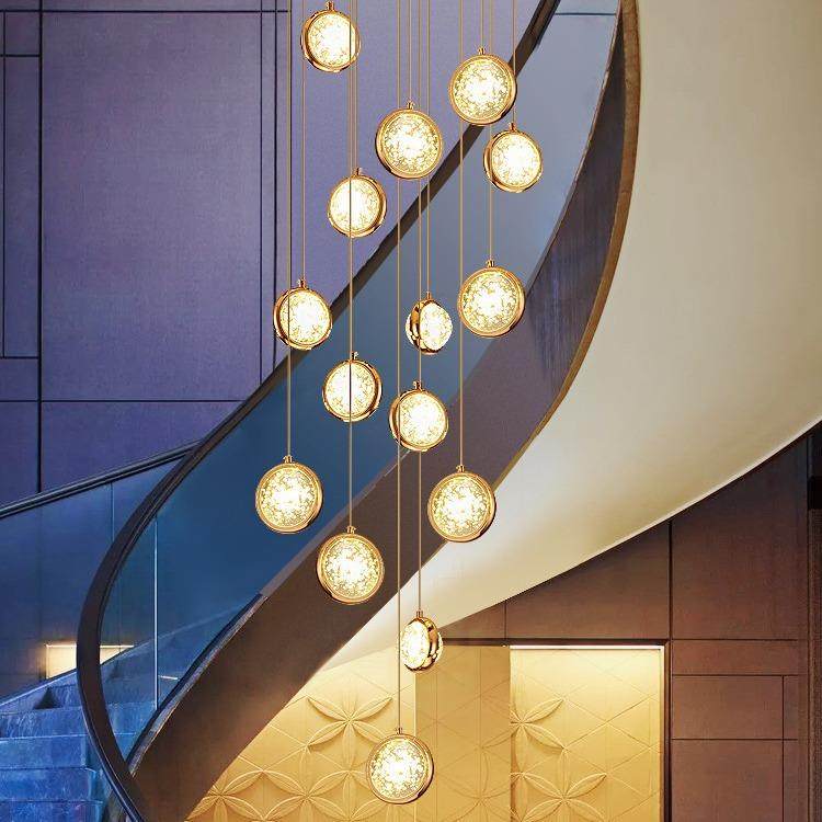 水晶楼梯吊灯现代轻奢别墅复式楼气泡球简约跃层loft小公寓长吊灯,橡塑材料及制品,亚克力管/有机玻璃管,淘宝优惠券,粉丝福利购,淘宝优惠卷